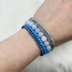 Aqua Marine Arm Candy Beaded Bracelet